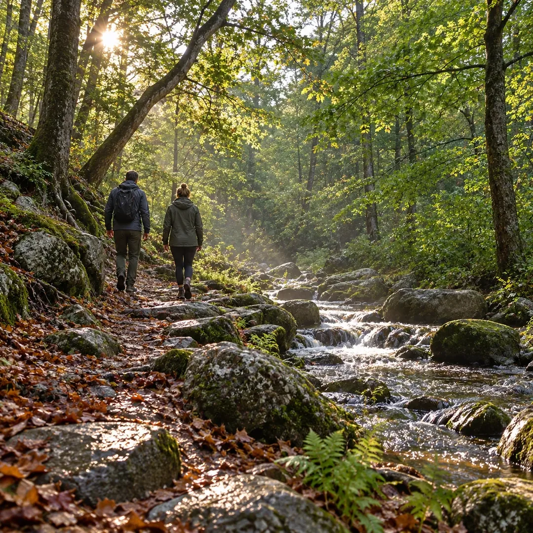 Streamside woodland walk