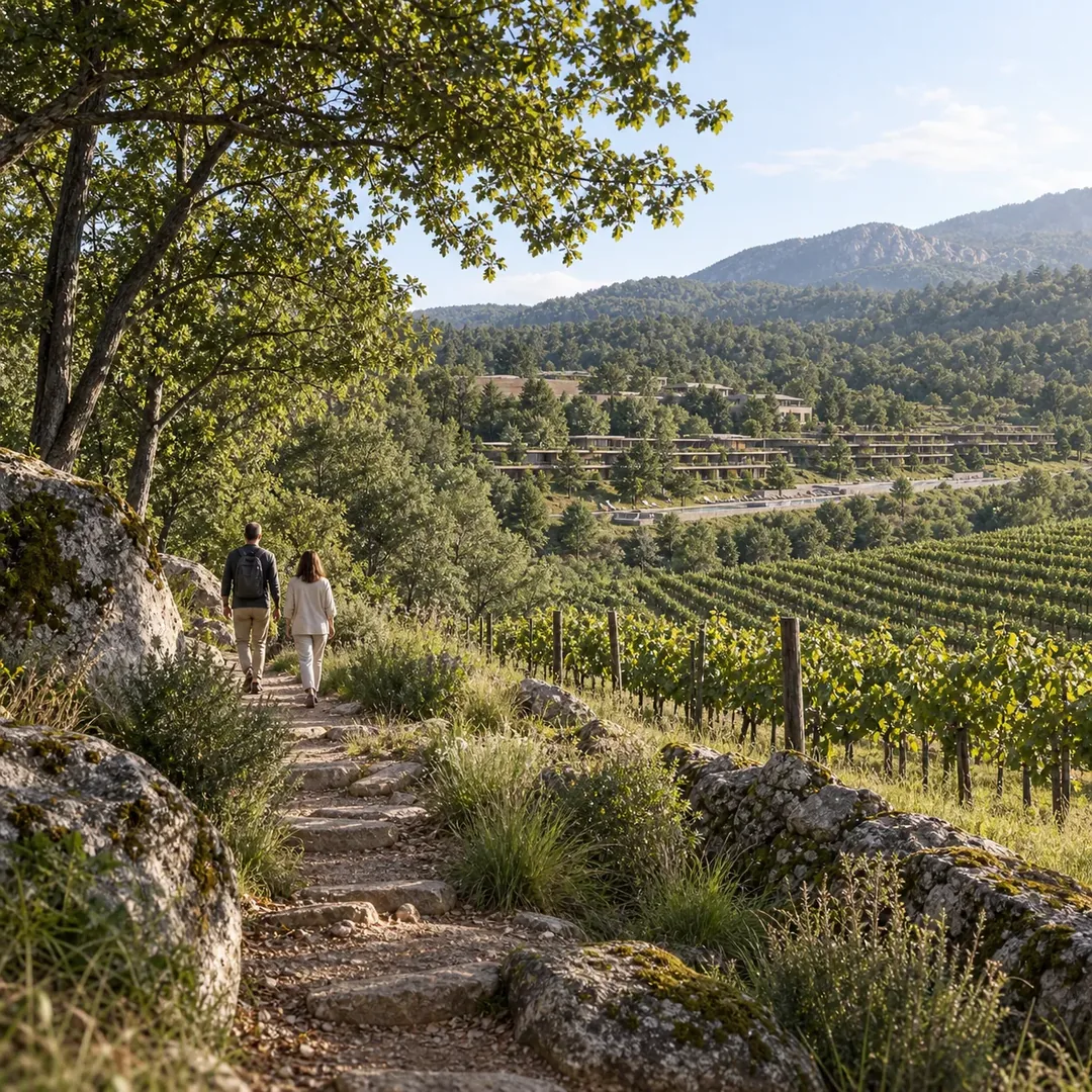 Descent toward the vineyard