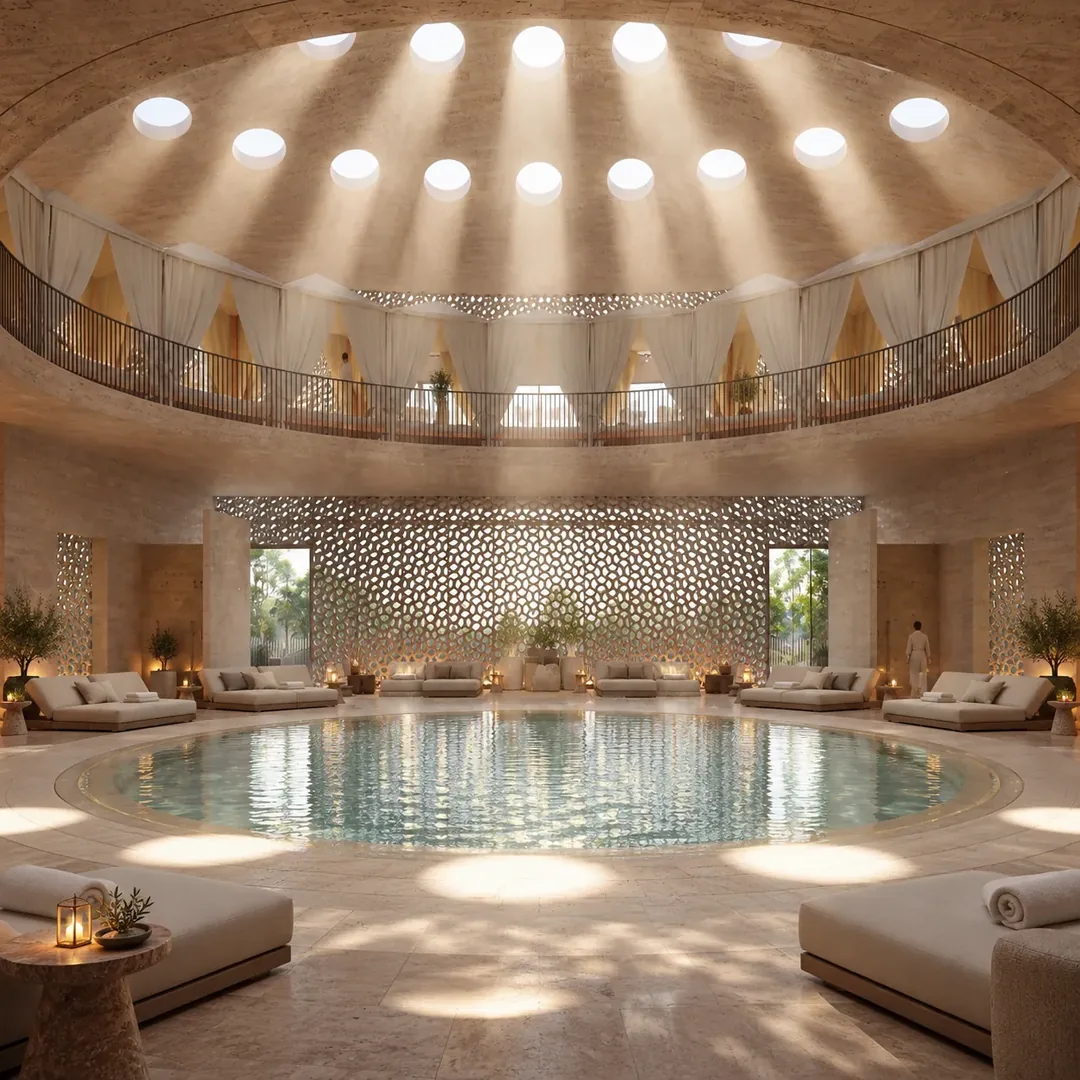 Spa pool beneath the oculus