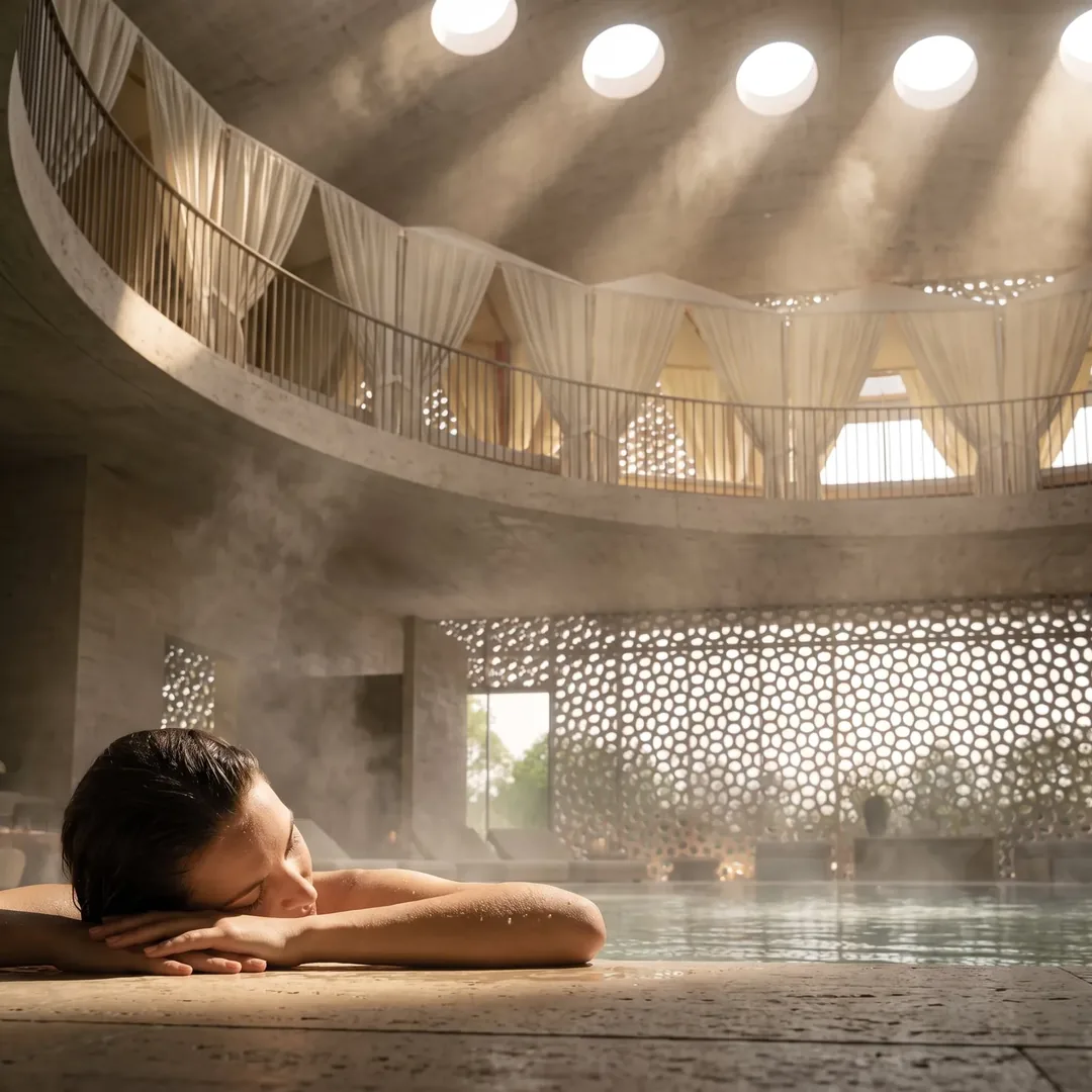 Oval pool beneath the dome