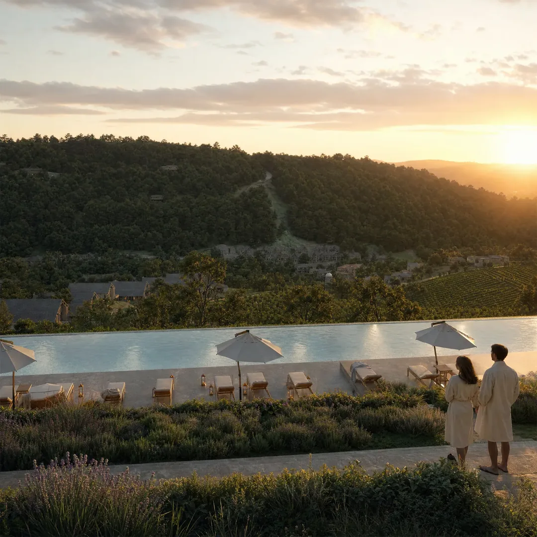 Upper terrace in warm light