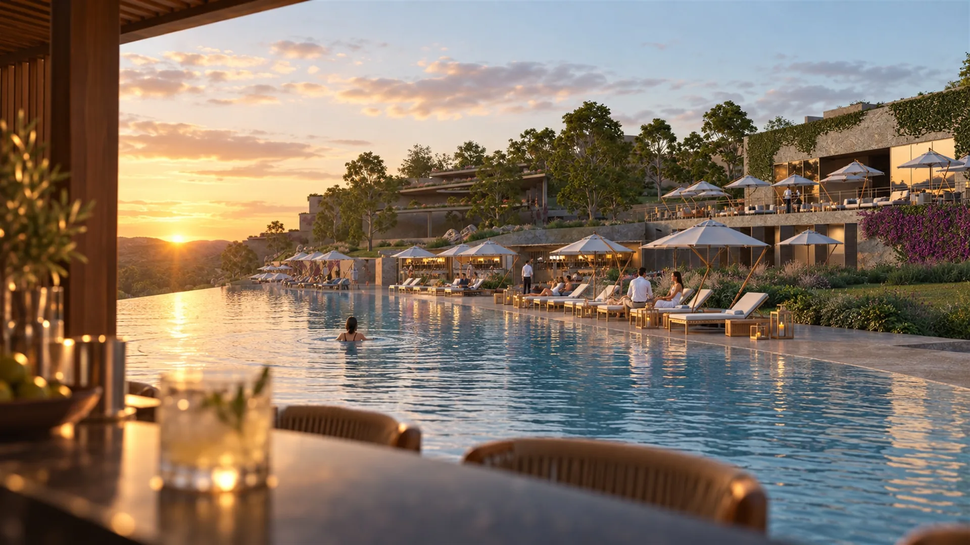 Pool - sunset pool bar
